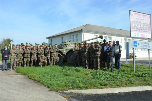 The group of new legionnaires at La Martinerie with their supervisors and Marie, Frédéric, Jean-Jacques, Roland who were in charge of the visit